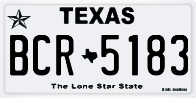 TX license plate BCR5183
