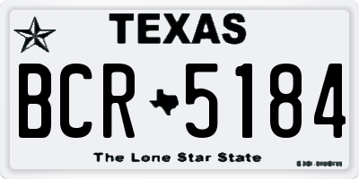 TX license plate BCR5184