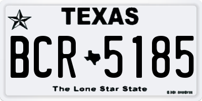 TX license plate BCR5185