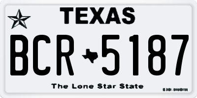 TX license plate BCR5187