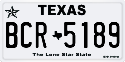 TX license plate BCR5189