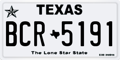 TX license plate BCR5191