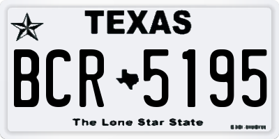 TX license plate BCR5195