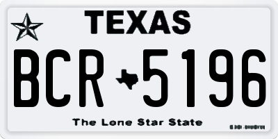 TX license plate BCR5196
