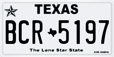 TX license plate BCR5197