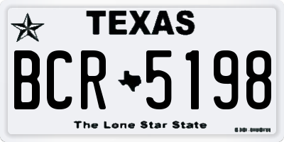 TX license plate BCR5198