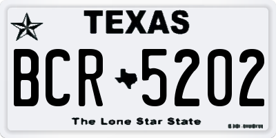 TX license plate BCR5202