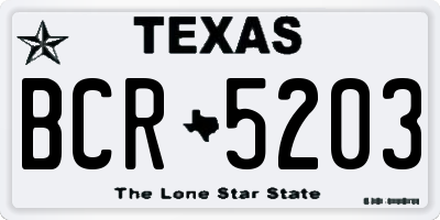TX license plate BCR5203