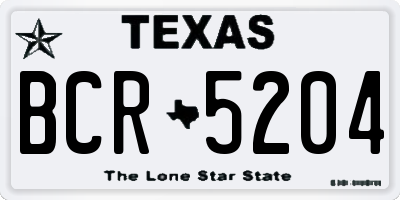 TX license plate BCR5204