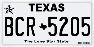 TX license plate BCR5205
