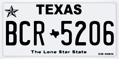 TX license plate BCR5206