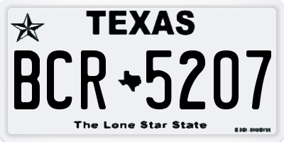 TX license plate BCR5207