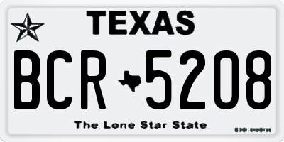TX license plate BCR5208