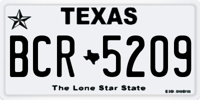 TX license plate BCR5209