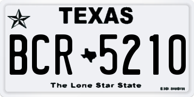 TX license plate BCR5210