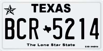 TX license plate BCR5214