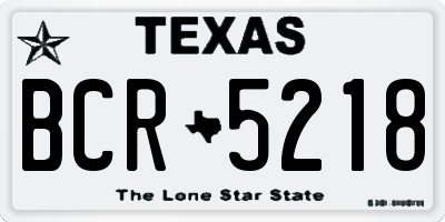 TX license plate BCR5218