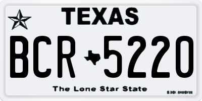 TX license plate BCR5220