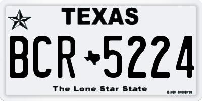 TX license plate BCR5224
