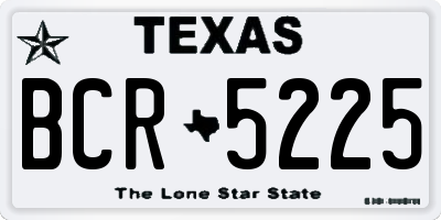 TX license plate BCR5225