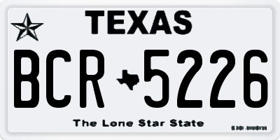 TX license plate BCR5226