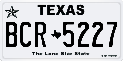 TX license plate BCR5227