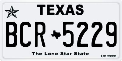 TX license plate BCR5229