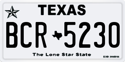 TX license plate BCR5230