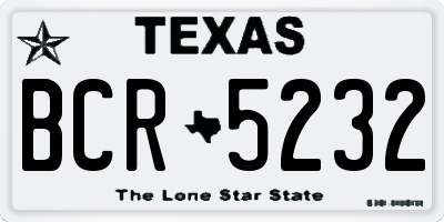 TX license plate BCR5232