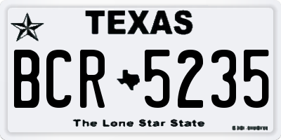 TX license plate BCR5235