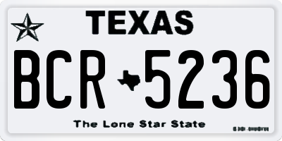 TX license plate BCR5236