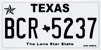 TX license plate BCR5237