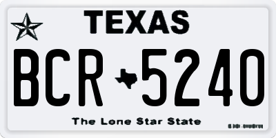 TX license plate BCR5240