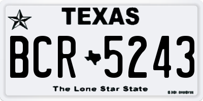 TX license plate BCR5243