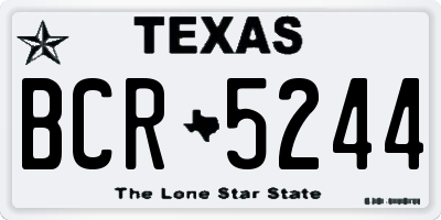 TX license plate BCR5244