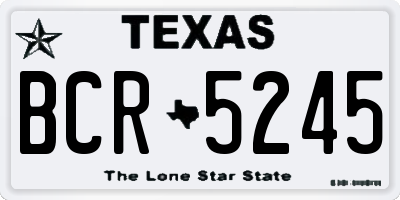 TX license plate BCR5245