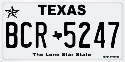 TX license plate BCR5247