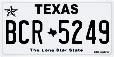 TX license plate BCR5249