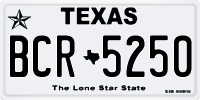 TX license plate BCR5250