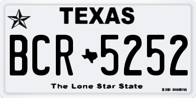 TX license plate BCR5252