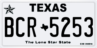 TX license plate BCR5253