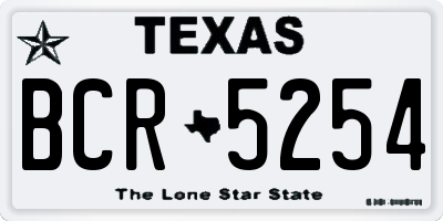 TX license plate BCR5254
