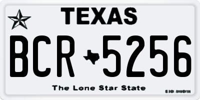 TX license plate BCR5256