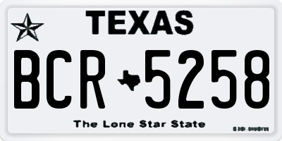 TX license plate BCR5258