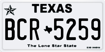 TX license plate BCR5259
