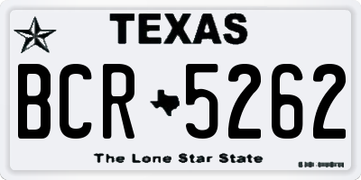 TX license plate BCR5262