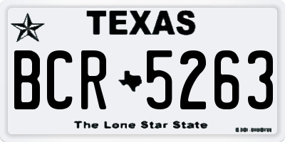 TX license plate BCR5263