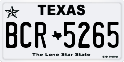 TX license plate BCR5265