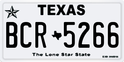 TX license plate BCR5266