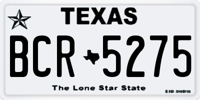 TX license plate BCR5275